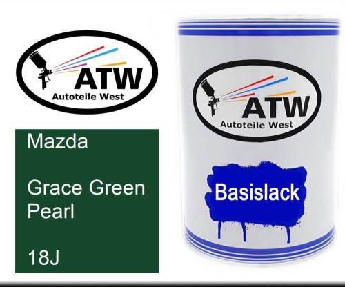 Mazda, Grace Green Pearl, 18J: 500ml Lackdose, von ATW Autoteile West.